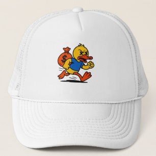 Ein Trucker-Hut im Pop-Art-Stil mit Dieb-Enten-Mot Truckerkappe