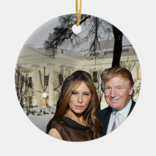 Ein Trump-Weihnachten: Donald und Melania Keramik Ornament