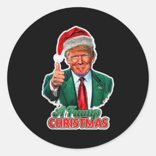 Ein Trump-Weihnachten-Tanktop Runder Aufkleber
