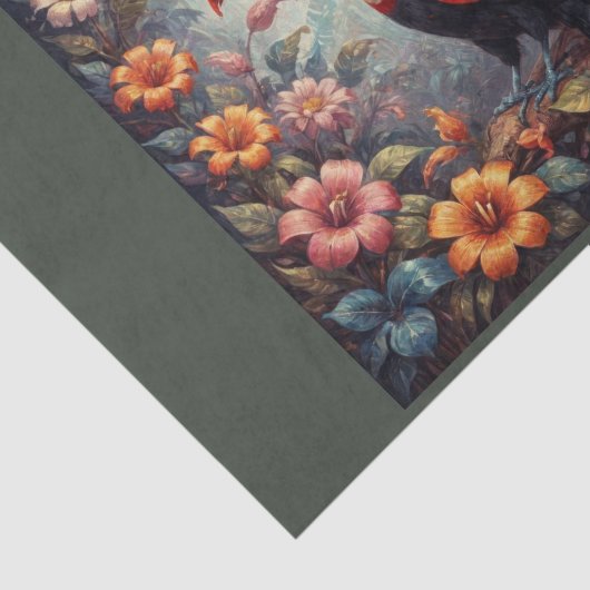 Ein Tukanvogel im Dschungel mit Blume Seidenpapier (Ausschnitt)