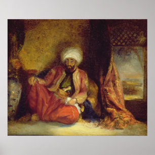 Ein Türke, der ein Rohr raucht Poster