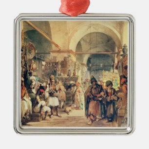 Ein türkischer Basar, 1854 (Bleistift u. w/c auf Ornament Aus Metall