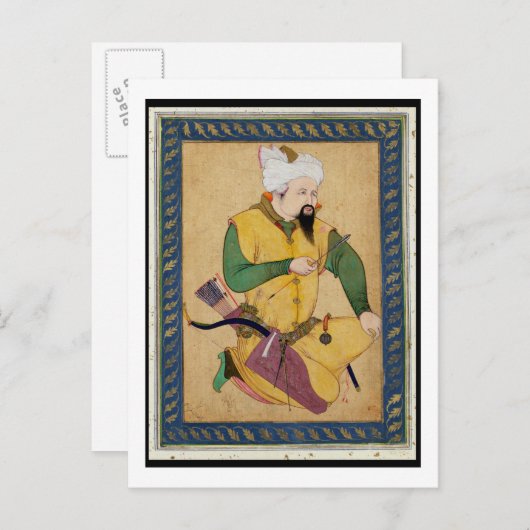 Ein turkomischer oder mongolischer Chef, der einen Postkarte (Vorne/Hinten)