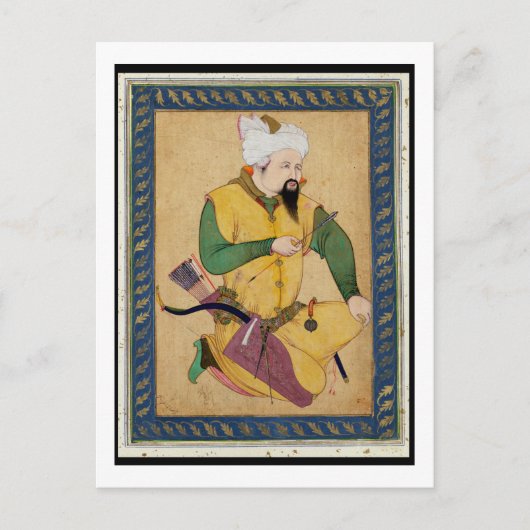 Ein turkomischer oder mongolischer Chef, der einen Postkarte (Vorderseite)