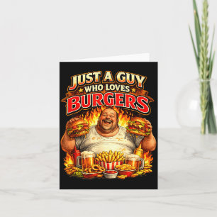 Ein Typ, der Burger liebt Lustiger BBQ-Essensliebh Karte