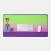 Ein Typ und seine Katzenmatte Schreibtischunterlage (Tastatur & Maus)