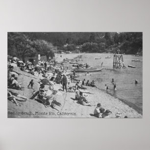 Ein typischer Tag an Sandy-Strand Monte Rio, CA Poster
