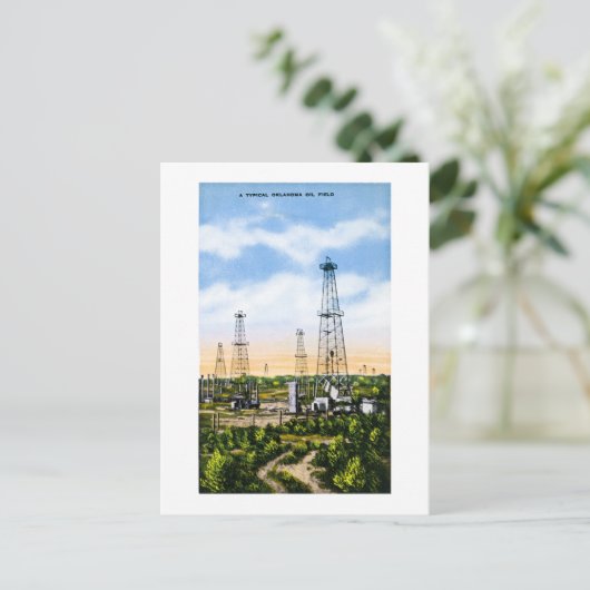 Ein typisches Oklahoma-Ölfeld Postkarte (Stehend Vorderseite)