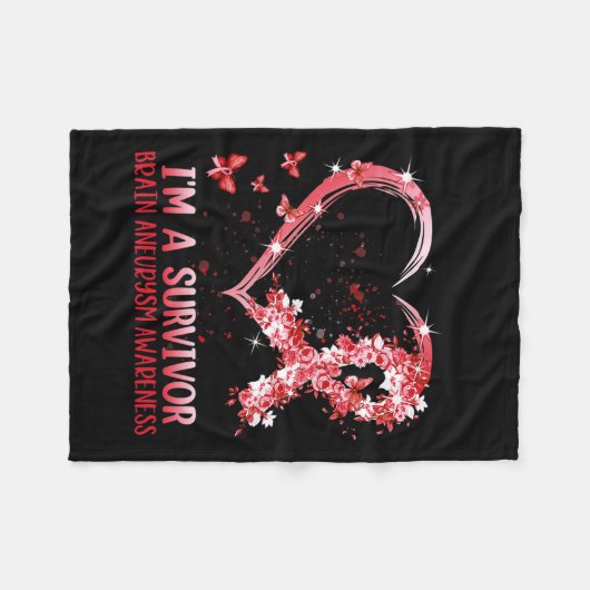 Ein Überlebender Hirnaneurysma Bewusstsein Burgund Fleecedecke (Vorderseite (Horizontal))