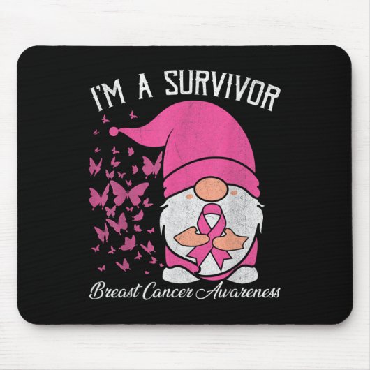 Ein Überlebender rosa Ribbon Brustkrebs Bewusstsei Mousepad (Vorne)