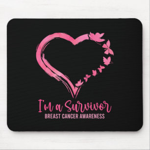 Ein Überlebender Shirt Rosa Schmetterling Herz Bru Mousepad