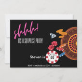 ein Überraschungscasino Vegas Thema Geburtstag Einladung (Rückseite)