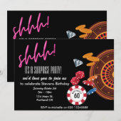 ein Überraschungscasino Vegas Thema Geburtstag Einladung (Vorne/Hinten)