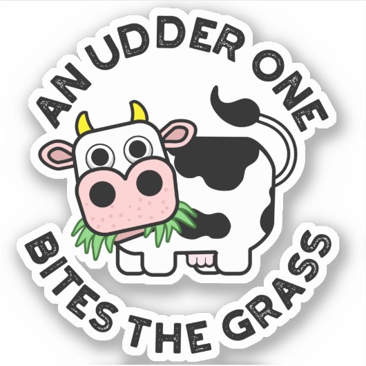 Ein Udder bricht den grasblütigen Kuh-Puppen Aufkleber (Vorderseite)