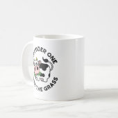 Ein Udder bricht den grasblütigen Kuh-Puppen Kaffeetasse (Vorderseite Links)