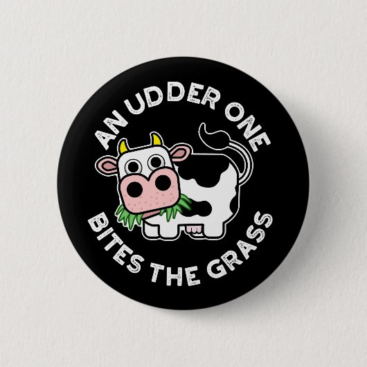 Ein Udder bricht die grasblütige Kuh dunkle BG Button (Vorderseite)