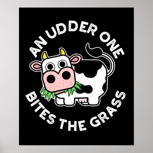 Ein Udder bricht die grasblütige Kuh dunkle BG Poster (Vorne)