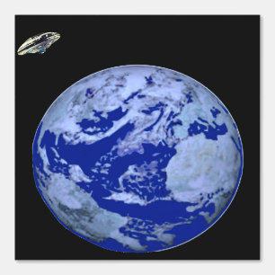 Ein UFO, das die Erde als Hintergrundbild dient Tapete