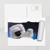 Ein UFO im Weltraum - Begegnung der Astronauten Al Postkarte (Vorne/Hinten)