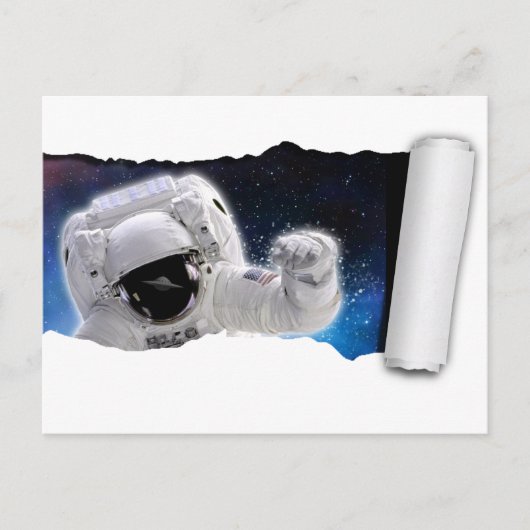 Ein UFO im Weltraum - Begegnung der Astronauten Al Postkarte (Vorderseite)