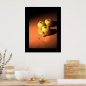 Ein Uhrwerk Apfel - Golden mécanique Poster (Küche)