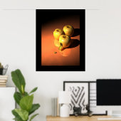 Ein Uhrwerk Apfel - Golden mécanique Poster (Heimbüro)