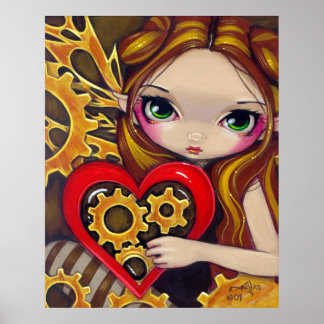 Ein Uhrwerk Valentine Steampunk Märchen Kunst, Dic Poster