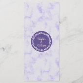 Ein Ultra-Violet-Hochzeitmenü-Empfang Menükarte (Rückseite)