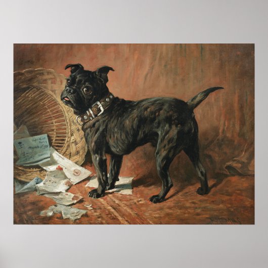 Ein unartiger schwarzer Mops von John Emms Poster (Vorne)