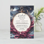 Ein unbekanntes Boot Schiff Navy Blue Nautical Bra Einladung (Stehend Vorderseite)