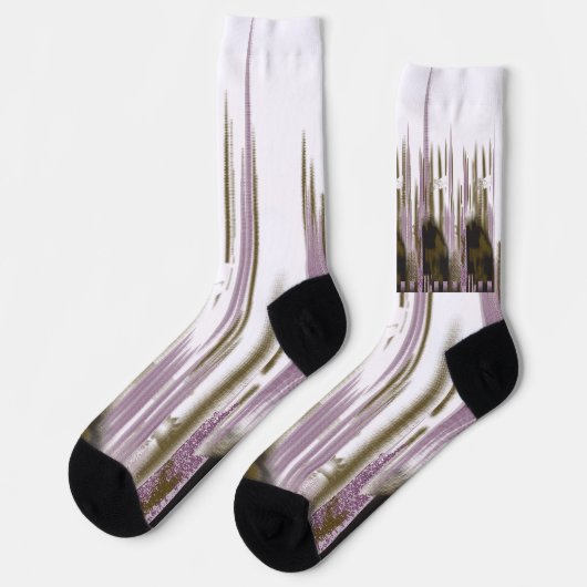 Ein unberührter See inmitten schneebedeckter Berge Socken (Linkes Detail)