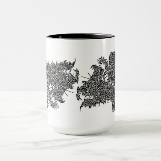 Ein Ungetüm, das einen Greif kämpft Tasse (Zentrum)