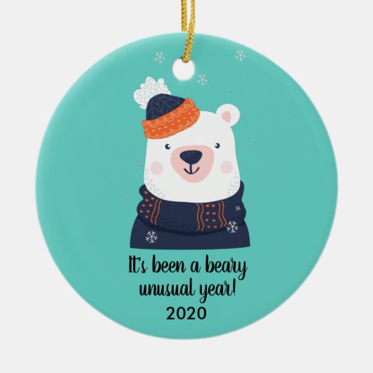 Ein ungewöhnliches Jahr der Biene, Sonnenbär 2020 Keramik Ornament (Vorne)