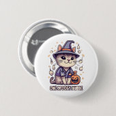 Ein unheimlich kurzes katzenförmiges Halloween-Des Button (Vorne & Hinten)