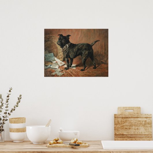 Ein unheimlich schwarzer Mops von John Emms Poster (Küche)