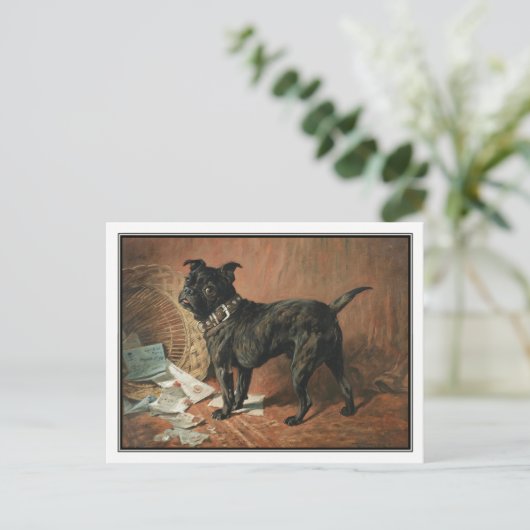 Ein unheimlich schwarzer Mops von John Emms Postkarte (Stehend Vorderseite)
