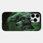 Ein unheimlicher Blick eines Nachtwolfs iPhone Hülle (Rückseite (Horizontal))