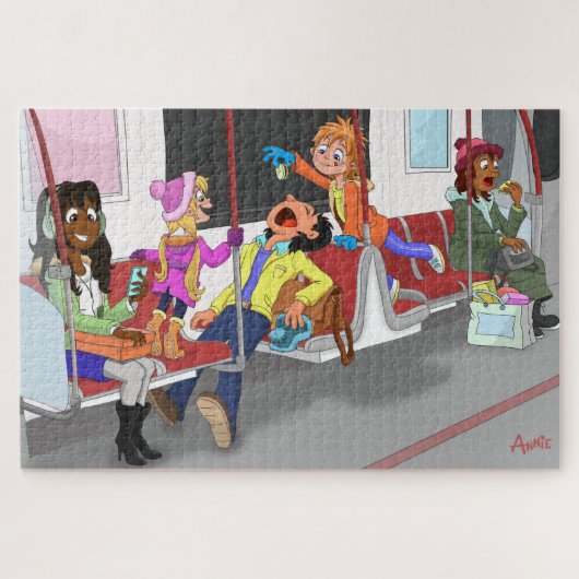 Ein unheimliches Kind in der U-Bahn Puzzle (Horizontal)