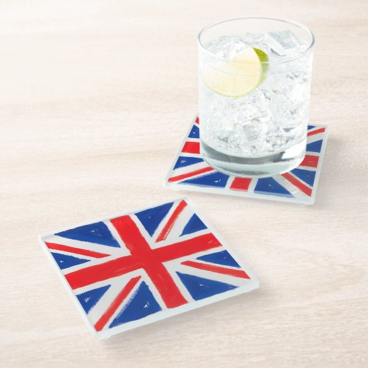 Ein Union Jack Glasuntersetzer  (Schrägansicht)