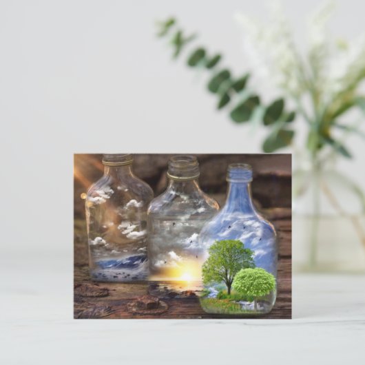 Ein Universum in einer Flasche Postkarte (Stehend Vorderseite)