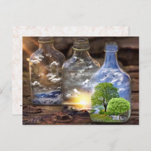 Ein Universum in einer Flasche Postkarte (Vorne/Hinten)