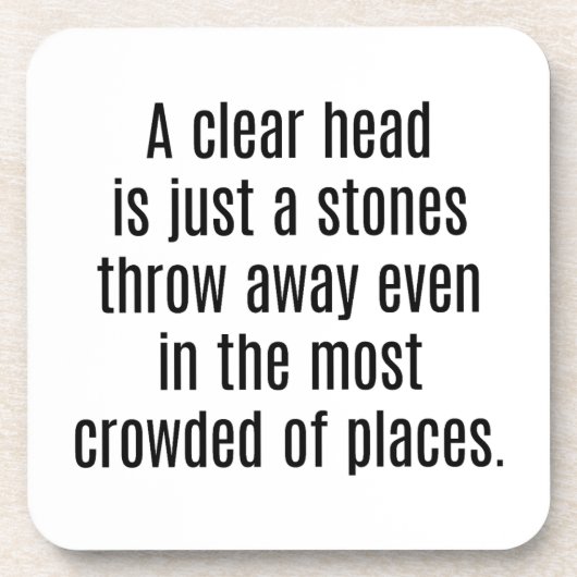 Ein Untersetzer mit klarem Kopf aus Kunststoff (Vorderseite)