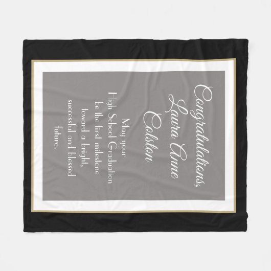 Ein unvergessliches Geschenk! Custom High School G Fleecedecke (Vorderseite (Horizontal))