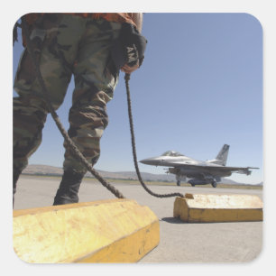 Ein US-Luftwaffen-Crewleiter Quadratischer Aufkleber