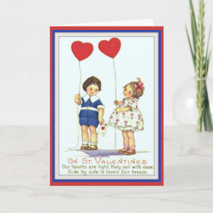 Ein Valentiner Gruß - Vintage Valentinkarte Feiertagskarte