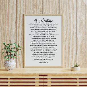Ein Valentingedicht von Edgar Allan Poster