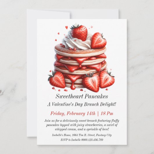 Ein Valentinstag Brunch Freude! Einladung (Vorderseite)