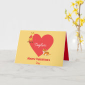 Ein Valentinstag Gruß für ein Kind Karte (Gelbe Blume)