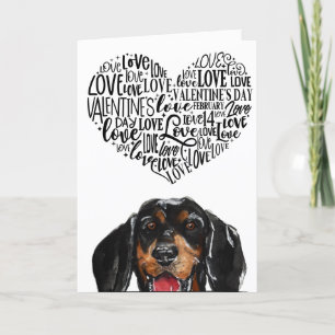 Ein Valentinstag von Ihrem Black & Tan Coonhound-K Feiertagskarte