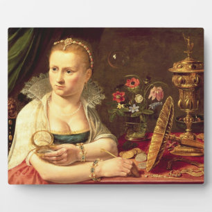 Ein Vanitas-Portrait einer Dame, von der angenomme Fotoplatte